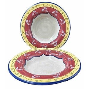 Pier 1 Vallarta Earthenware Pasta Soup Bowls Set of 2 Bowls 10.75 In Diameter
